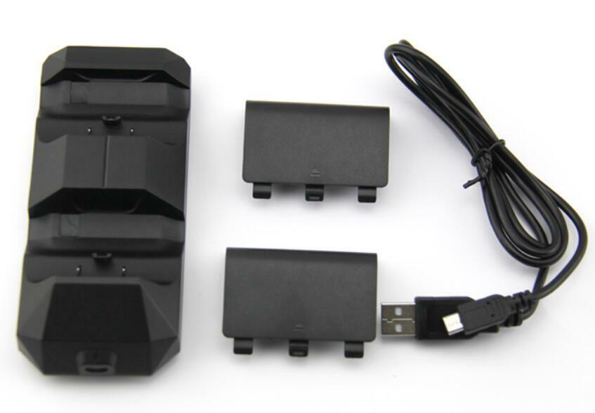 Dual charging dock for xbox one controller with 2 free rechargeable batteries - Image 2