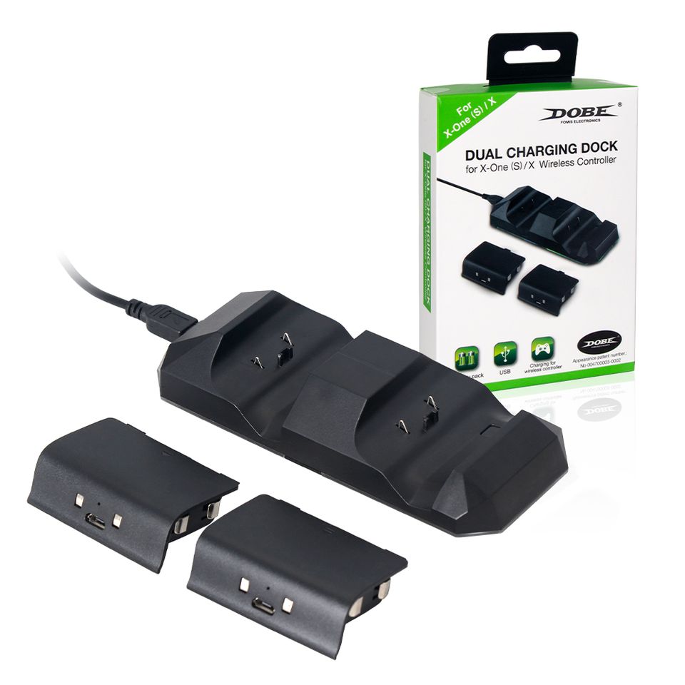 Dual charging dock for xbox one controller with 2 free rechargeable batteries