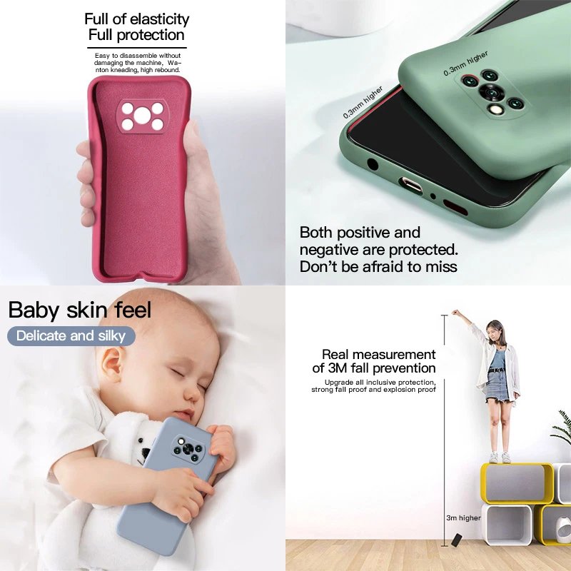Original Liquid Silicone Phone Case For Xiaomi Redmi Series Soft Thin Cover funda - Image 4